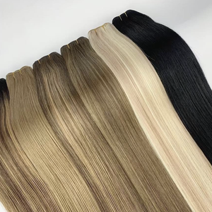 Extensions de <span class=keywords><strong>cheveux</strong></span> humains invisibles à double trame russe, nouées à la main, de qualité supérieure européenne, avec trame la plus fine - Product Image 3
