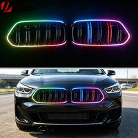 Grille avant LED pour BMW F39 X2 2018 2019 2020 2021 2022, remplacement, noir brillant, lumineuse, accessoires de grille de course