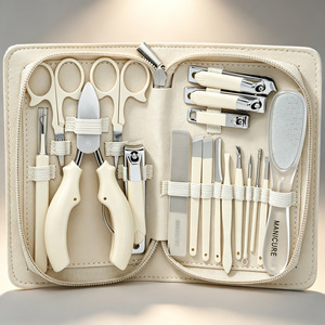 Ensemble de manucure et pédicure en acier inoxydable, 18 pièces, kit de coupe-ongles, étui à fermeture éclair portable, logo personnalisé, outils de voyage - Product Image 4