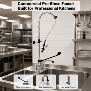 Robinet mélangeur de cuisine commercial avec fonction pré-évier - Product Image 1