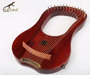 GECKO Handmade 15-String Ancient Greece Lyre Harp Mahogany Wood Mahogany G Tone Lyre High Quality Musical Instrument Music