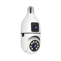 Caméra ampoule WiFi double objectif 4MP, caméra de plafond, surveillance domestique, sécurité intelligente, surveillance réseau, lampe intérieure, double caméra