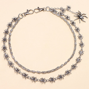 Cadena de cintura de plata tibetana con diseño de araña gótica europea americana, accesorio de moda para Halloween, estilo hip hop - Product Image 2