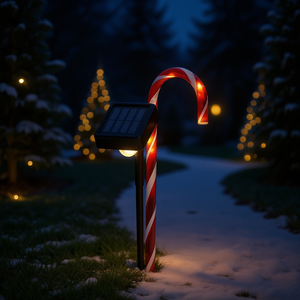 Lámpara Decorativa Solar con Forma de Bastón de Caramelo Navideño, IP55 Impermeable, para Exteriores, Patio, Jardín, Camino - Product Image 2