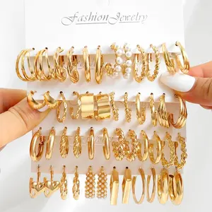 Xu hướng sản phẩm 2024 New arrivals Instagram đa năng Bông tai ba ống Bông tai ngọc trai 24 Cặp bông tai Bộ