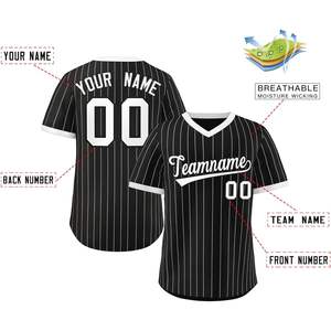 Camiseta de béisbol con cuello en V personalizada, uniforme deportivo con número de nombre cosido, ropa de softball para jóvenes y adultos para hombres y mujeres - Product Image 5