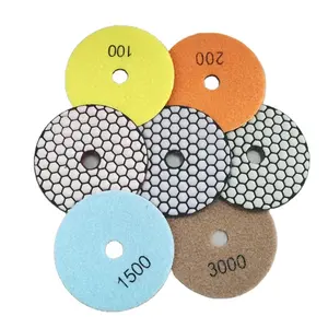 4 Inch Flexible Diamond Polishing Pads / Rubber Back Holder for Angle Grinder