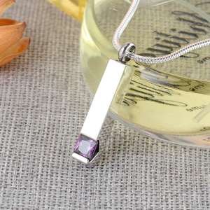 Bijoux de crémation cristal bijoux commémoratifs argent Cube souvenir urne collier femme grand-mère argent anniversaire pierre - Product Image 5