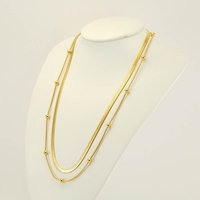 Collier en acier inoxydable à double couche avec chaîne de collier hip-hop, fermoir à perles, design cœur - Accessoire de mode du Nouvel An chinois