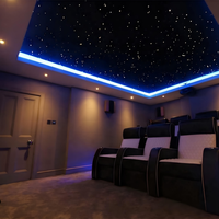 Kit de plafonnier LED 32W Starlight RGBW à fibres optiques scintillantes IP20 avec contrôle par application/télécommande et capteur sonore pour l'ambiance intérieure de voiture et camion