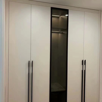 Armoire en MDF avec porte en verre, style moderne blanc, pour chambre d'hôtel, bois naturel nordique, frêne, noyer, bois massif
