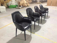 Chaises modernes rembourrées de style nordique, dorées et noires, de luxe, à dossier haut, en velours, pour restaurant et salle à manger