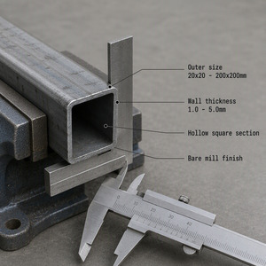 <span class=keywords><strong>Tube</strong></span> carré en acier carbone nu, section creuse carrée de 20x20 à 200x200 mm, finition usine pour soudage et fabrication de cadres - Product Image 3