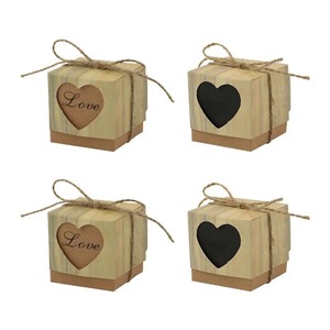 กล่องขนมสไ<span class=keywords><strong>ต</strong></span>ล์เรโทรแบบส่วน<span class=keywords><strong>ต</strong></span>ัว ทำจากกระดาษคราฟท์ พร้อมลูกอมรูปหัวใจ กล่องขนมลายไม้รูปหัวใจแบบโปร่ง - Product Image 1