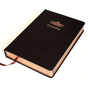 A5 Super Thick Hardcover Leather Journal Organizer/Planner Gold Edge Retro <b>Memo</b> <b>Pad</b> 208 Sheets Customized Logo Digital Printing - Product Image 1