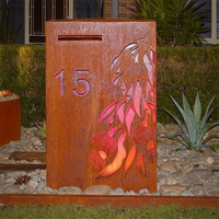 Boîte aux lettres JH-Mech de grande capacité, facile à nettoyer et durable, en acier corten de conception robuste et mince