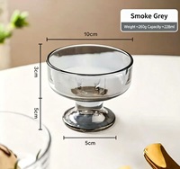 Glazen ijsbeker, loodvrij glazen dessertbekers met voet voor trifle, parfait, sundae en noten, glazen fruitparfaitbekers