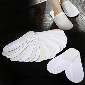 Pantuflas Blancas de Spa para Mujeres y Hombres, Pantuflas Desechables Universales al por Mayor para Huéspedes - Product Image 1