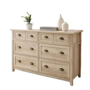 High Quality Contemporary 6 Drawer Dresser Dressing Table With Faux Double Top Drawers