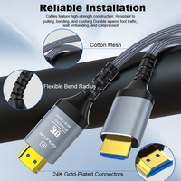 Cable de Fibra Óptica HDMI 8K con Cubierta Trenzada, Transmisión de Señal sin Pérdidas para Cine en Casa, Proyector, Grado Profesional