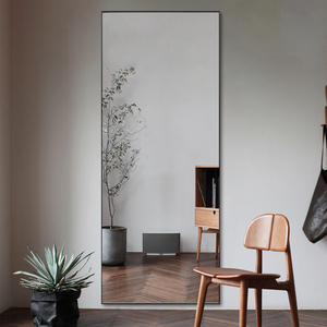 <strong>Rectangle</strong> <strong>Wall</strong> <strong>Mirror</strong> Long Metal Frame Bathroom <strong>Mirror</strong> with Black/gold Aluminum Frame - Product Image 3