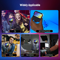 Mini Lámpara LED RGB Cuadrada de Plástico, Regulable, con Temperatura de Color Ajustable, para Videos de YouTube, Transmisiones en Vivo, Maquillaje y Fotografía, USB