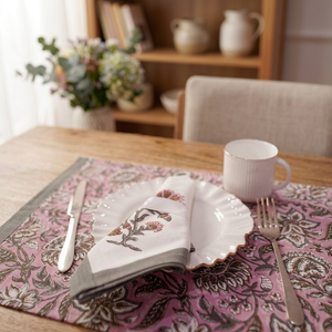 Serviette de table rectangulaire en coton imprimé floral, faite à la main, de haute qualité, élégante, pour la décoration de table, usage domestique, prix de gros - Product Image 1
