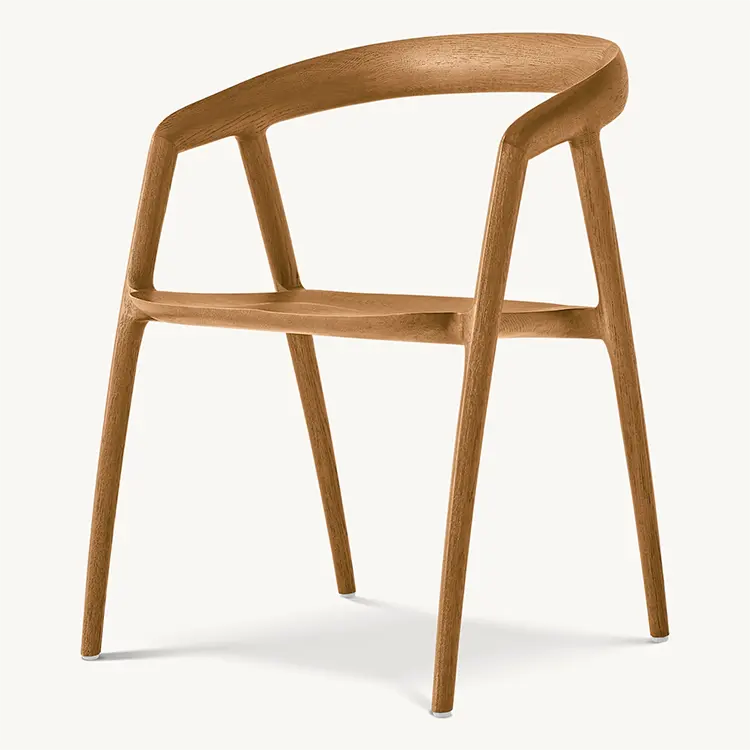 Vente chaude Salle À Manger Fauteuil En Bois De Chêne Chaise De Salle À Manger Nordique Luka Fauteuil De Salle À Manger