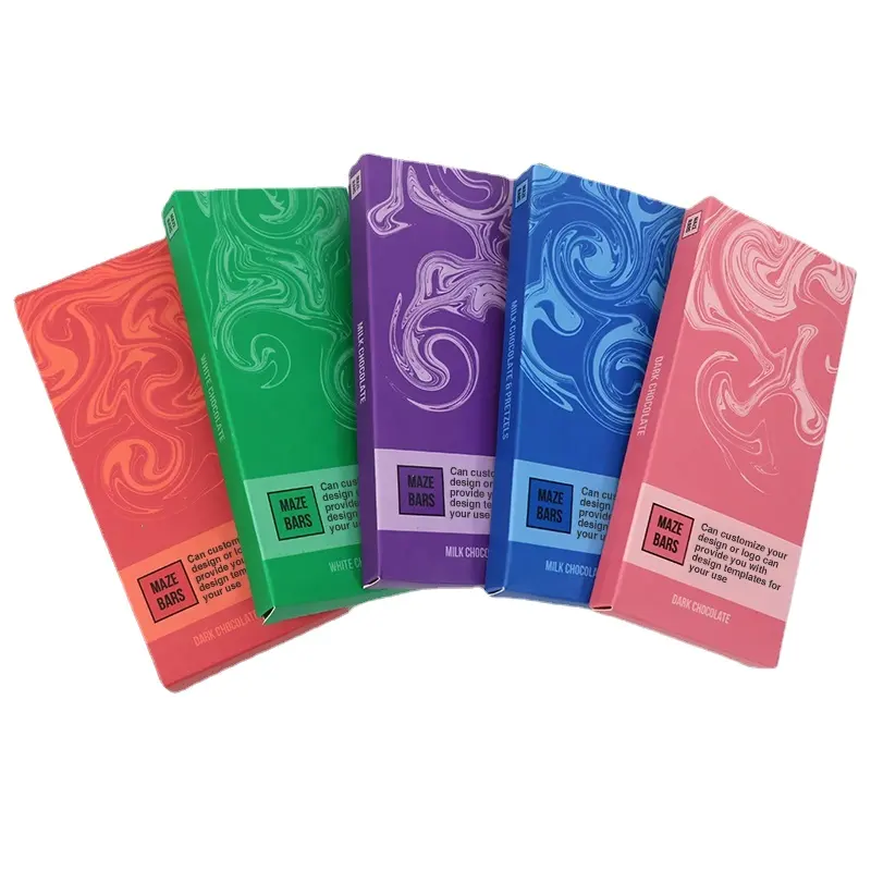 Luxus benutzerdefiniert gedrucktes Design Einzelhandel Darstellung Papier-Schachtel Süßigkeiten Snack Lebensmittel Pilz Schokolade-Stäbchen Verpackungsboxen mit Logo