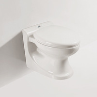 Urinoir mural moderne minimaliste en céramique monobloc avec chasse automatique à siphon et cuvette de toilette intégrée