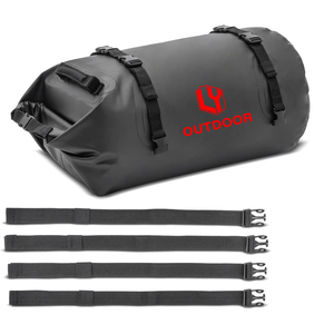 Top vente 30L 50L moto sac sec sac polochon PVC bâche étanche rouleau mode fermeture éclair pour voyage moteur siège queue sac - Product Image 2