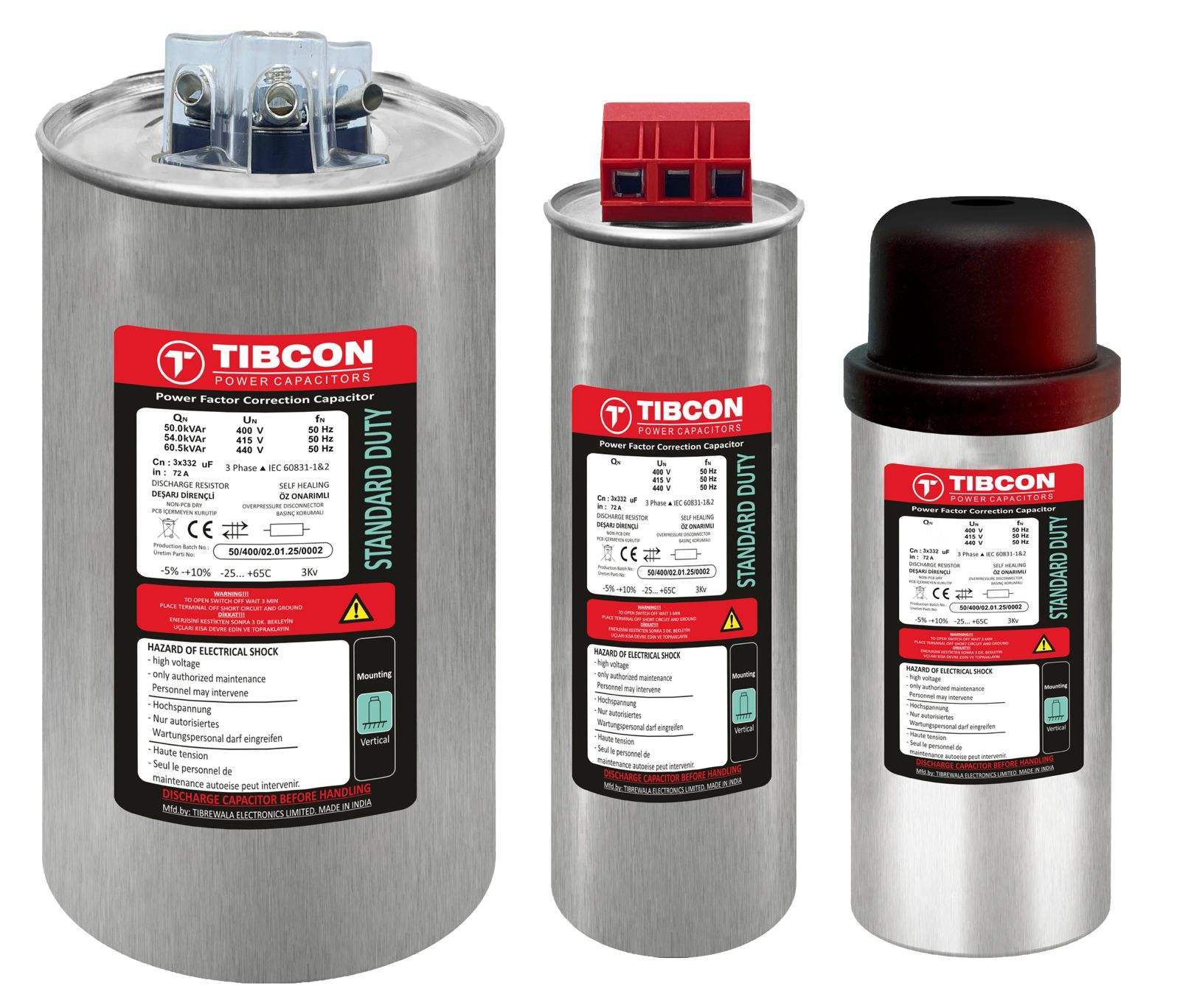 Heavy Duty <strong>Power</strong> <strong>Factor</strong> <strong>Correction</strong> Capacitor Tibcon 3 Phase <strong>400V</strong>-480V MKP Compact Film Capacitor 5-60kVAR 50/60Hz Industrial