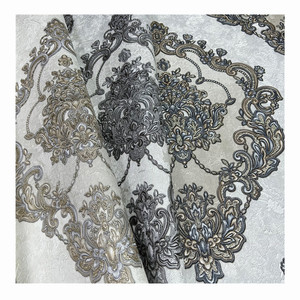 Papel tapiz dorado impermeable de PVC de 1,06 M, diseño de Damasco europeo para interiores del hogar, insonorizado decorativo para uso en hoteles - Product Image 1