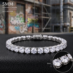 Collar de tenis de lujo de 5 mm con corte VVS, plata de ley S925, antideslustre, unisex, joyería fina, cultivado en laboratorio, certificado IGI, precio de fábrica - Product Image 2