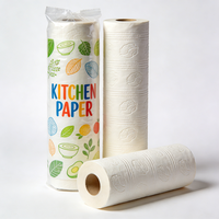 Rouleau de papier absorbant 3 plis en pâte de bois vierge, très demandé, personnalisable, couleurs vert et violet, pour usage en cuisine