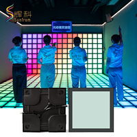Système de jeu interactif à LED pour sol, tuiles de jeu lumineuses RGB 30x30cm pour aire de jeux intérieure, parc d'arcade, parc de trampolines