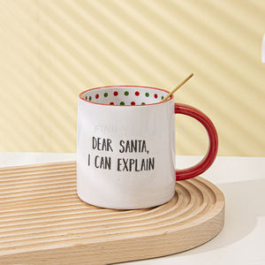 Tasse à café à pois créative de haute apparence, design personnalisé, tasse en céramique anglaise de grande capacité pour le bureau et la maison - Product Image 1