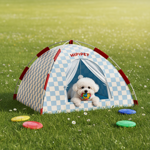 Tente dôme respirante et fraîche <span class=keywords><strong>pour</strong></span> printemps/été, niche pliable <span class=keywords><strong>pour</strong></span> chiens et chats, taille moyenne/petite à grande - Product Image 1