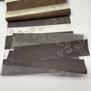 Vải Rèm Cuốn Thêu Sọc Màu Bạc Vải Rèm Ngựa Vằn 100% Polyester - Product Image 6