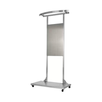 Support vertical en aluminium anodisé argenté pour panneau de commande
