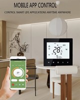 Thermostat intelligent pour la maison, thermostat Wi-Fi, commande vocale et par application, écran tactile, contrôleur de température programmable
