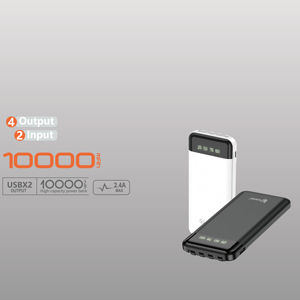 พาวเวอร์แบงค์ราคาประหยัด 10000mAh 2.4A ชาร์จเร็ว แรงดันคง<span class=keywords><strong>ท</strong></span>ี่ สำหรับโทรศัพ<span class=keywords><strong>ท</strong></span>์มือถือ iPhone พร้อมหน้าจอแสดงผล/สายชาร์จ 4 เส้น รุ่น KAXINSI KP-351 สีดำ - Product Image 2