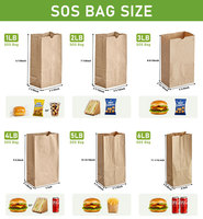 Sacs en papier kraft SOS à fond carré, 100 % recyclés, brun, plusieurs tailles (10 lb, 12 lb), pour café en grains et boulangerie, vente en gros