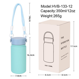 Botella de Vacío de Acero Inoxidable SUS316L de Lujo de 350ml 2026, Venta al por Mayor, Mini Termo Pastel con Logotipo Personalizado y Asa de Paracord, Libre de BPA - Product Image 4