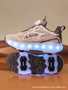 Zapatos <span class=keywords><strong>con</strong></span> <span class=keywords><strong>Ruedas</strong></span> para Niños, de Cuatro <span class=keywords><strong>Ruedas</strong></span>, <span class=keywords><strong>con</strong></span> Luces, Desmontables, para Niños y <span class=keywords><strong>Niñas</strong></span>, Estudiantes, <span class=keywords><strong>Zapatillas</strong></span> <span class=keywords><strong>con</strong></span> <span class=keywords><strong>Ruedas</strong></span> para Verano - Product Image 4