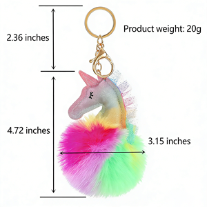 <span class=keywords><strong>Porte</strong></span>-clés <span class=keywords><strong>licorne</strong></span> en peluche doux et mignon avec <span class=keywords><strong>pompon</strong></span>, accessoire portable et tendance pour la Saint-Valentin, vente en gros - Product Image 6