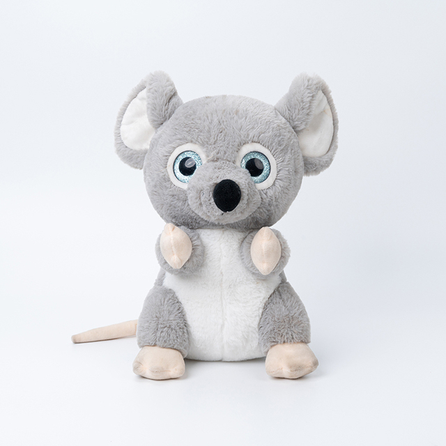 The most popular modern design grey cute furry mouse bright eyes stuffed animal plush toy