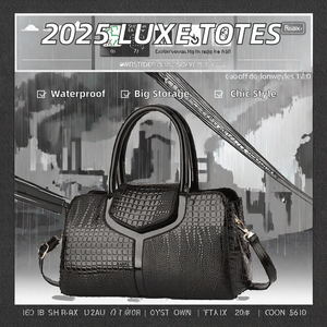 Bolso de mano de cuero PU de lujo de gran capacidad para mujer, bolso de hombro tipo bandolera de diseñador personalizado, resistente al agua, duradero, a la moda, 2025 - Product Image 3