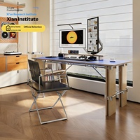 Bureau blanc Ocean, bureau d'étude, bureau informatique, table de salle à manger longue style Bauhaus, sur mesure
