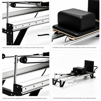 Reformer de Pilates en aluminium MJD pour studio, machine de Pilates professionnelle de qualité commerciale avec ressorts haute résistance